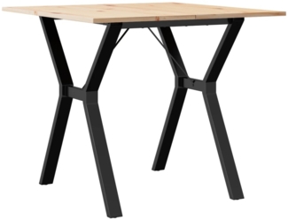vidaXL Esstisch Y-Gestell 80x80x75 cm Massivholz Kiefer und Stahl 3282717