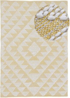 carpetfine Teppich Kelim Durry, rechteckig, Höhe: 5 mm, Handweb, geometrisch, Hoch-Tief Effekt, handgewebt, reine Baumwolle
