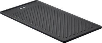 RÖSLE VIDERO, Hochwertige Grillplatte aus Gusseisen für Fleisch und kleine Grillstücke, Grillbranding, Platte beidseitig verwendbar, 45 x 24 cm, für alle VIDERO Modelle ab Modelljahr 2021