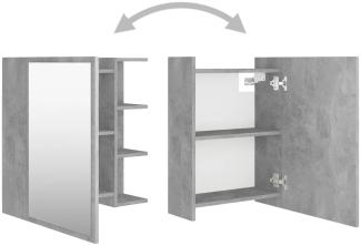 vidaXL Bad-Spiegelschrank Betongrau 62,5x20,5x64 cm Holzwerkstoff