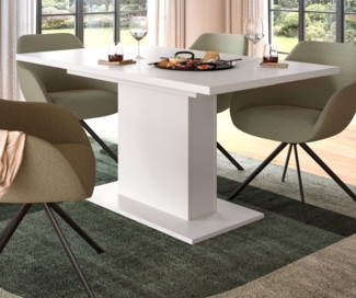 Esstisch Home-X in weiß ausziehbar 150 - 190 cm