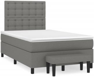 vidaXL Boxspringbett mit Matratze Dunkelgrau 120x190 cm Stoff 3270384