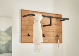 Wandgarderobe 80x50cm "Kent" Wildeiche massiv
