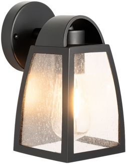 LED Außen Wandleuchte, ALU Glas, schwarz, L 20 cm