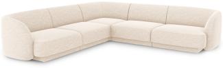 Micadoni 5-Sitzer Reversible Ecksofa Miley | Bezug Light Beige | Beinfarbe Black Plastic