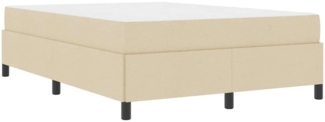 vidaXL Boxspringbett Creme, Schwarz 140 x 190 cm Stoff, Ingenieurholz 3398862