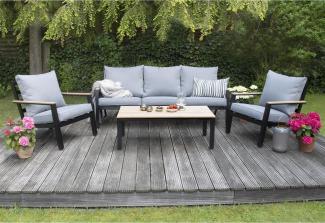 Bellavista Lamego Gartenmöbel Set, Aluminium, grau, für 5 Personen