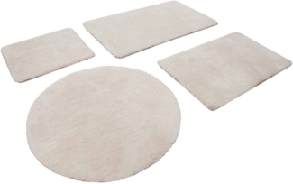 Homie Living Badematte Porto Azzurro, Höhe 30 mm, rutschhemmend beschichtet, fußbodenheizungsgeeignet, schnell trocknend, Polyester, rechteckig, Badteppich, uni, rechteckig & rund, waschbar, Badezimmerteppich