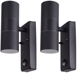 2x RGB LED Wandleuchte aus Alu-Druckguss mit Bewegungsmelder