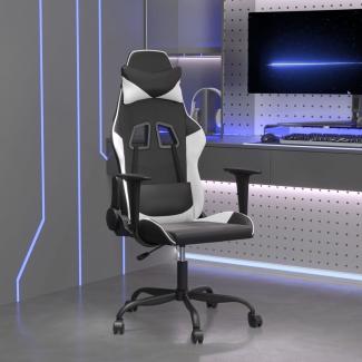 vidaXL Gaming-Stuhl Schwarz und Weiß Kunstleder 3143646