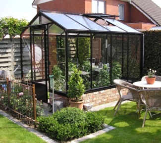 ACD Glas Gewächshaus R204H | Schwarz | 298x232x235