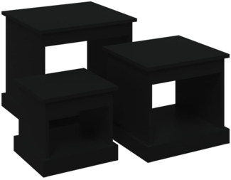 Couchtische, Sofatische 3 Stk. Schwarz Holzwerkstoff