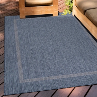 Teppium Teppich Unicolor - Einfarbig, Rechteckig, Höhe: 5 mm, Teppich Wetterfest Balkon Küchenteppich Flachgewebe Sisaloptik
