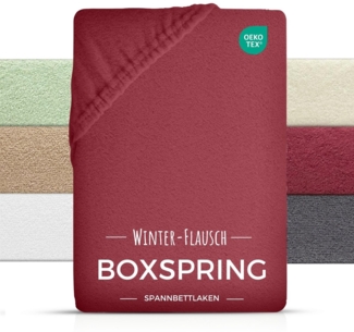 Carpe Sonno Spannbettlaken Boxspring Teddy Fleece Plüsch Winter 180x200 200x200 180x220 200x220, Fleece, Gummizug: rundum, (1 Stück), Wasserbett Spannbettlaken Kuschelig Warm Spannbetttuch Rot