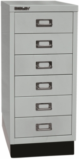 BISLEY Schubladenschrank aus Metall für DIN A4 in lichtgrau mit 6 Schubladen und Sockel Büroschrank Werkzeugschrank, L296S-645