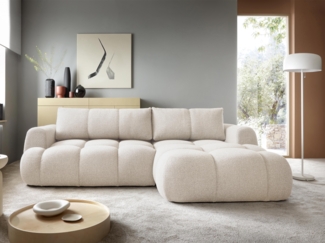 Mirjan24 'Messirt' Ecksofa, Bouclé beige, 270 x 173 x 85 cm