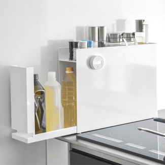 Yamazaki Küchenregal "Tower" Küchenablage 50 x 36 x 12 cm, platzsparend, als Gewürzregal in der Küche, ausziehbares Fach