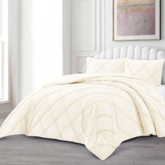 alesvelt Tagesdecke Set Lara Überwurf Decke 3-Teilig 240x250 cm 2-Personen