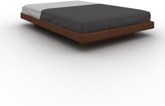 Marior HOME 'CARRE' Doppelbett, 140x200, Buchenholz, Nussbaum