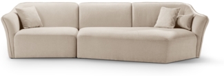Micadoni Ecksofa Hailey 5-Sitzer Rechts Boucle Helles Beige