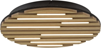 JUST LIGHT LED-Deckenleuchte 15592-79, 12W, 3000K, 1700lm, warmweiß, IP20, Holz/schwarz