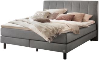 Donna Boxspringbett schwarz Polyester 214cm x 183cm x 115cm