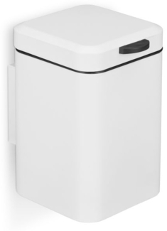 Relaxdays Kosmetikeimer für Wandmontage mit Absenkautomatik, Stahl, 3 Liter, Weiß