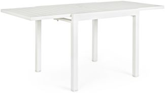 Gartenesstisch Pelagius aus Aluminium, ausziehbar und wetterfest, modern, weiß, für 2–4 Personen