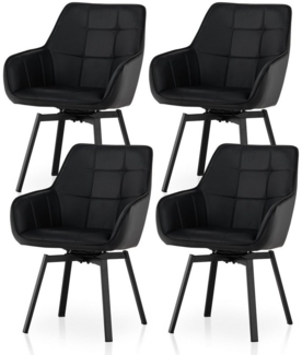 CLIPOP Esszimmerstuhl Kunstlederstühle (4er Set), Gepolsterter Drehstühle mit hoher Rückenlehne