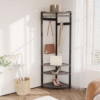 GarveeMore Garderobenständer Garderobenständer, Metall-Eckgarderobe Flurbaum Kleiderständer