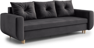 AX LIVING Cheriton Schlafsofa Modern 222 cm Dunkelgrau mit Schlaffunktion