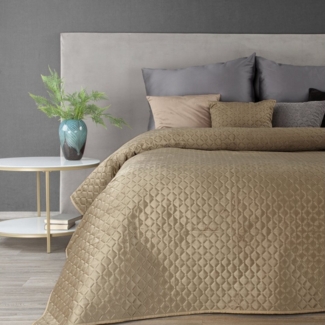 Samtdecke Tagesdecke DIMON beige 70x160 cm beige