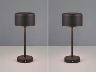 2er SET Akku Tischleuchten, per USB aufladbar, dimmbar, Schwarz, Höhe 30cm