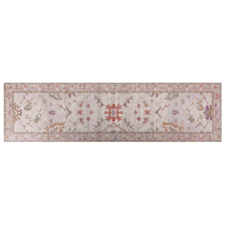 Teppich Baumwolle beige orientalisches Muster 80 x 300 cm YANOBA