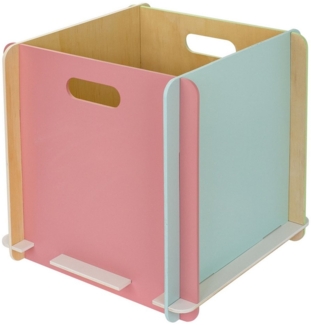 HMF Aufbewahrungsbox Praktische Spielzeugkiste aus Holz zum Zusammenstecken (1 St), Holzbox passend für Kallax, 32 x 32 x 32 cm, Mehrfarbig