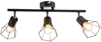 Deckenleuchte, Käfig-Design, schwarz, L 40 cm