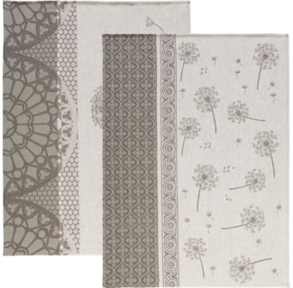 Erwin Müller Geschirrtuch Geschirrtuch 2er-Pack, Halbleinen Blumen