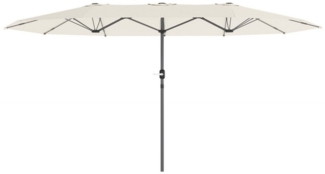 Outsunny Sonnenschirm 436 x 260 cm, UV Schutz, aus Stahl, mit Handkurbel, LxB: 436x260 cm, Doppelsonnenschirm, oval Balkonschirm, für Strand, Balkon, Garten, Beige