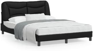 vidaXL Bettgestell ohne Matratze "Hvar" Schwarz 140x190 cm Kunstleder 3207995