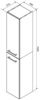 Fackelmann B.STYLE Hochschrank rechts, 30 cm breit, Braun