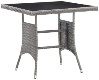 vidaXL Gartentisch Grau 80x80x74 cm Poly Rattan 318715