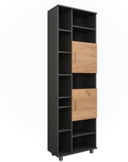 Hochschrank Ilias Anthrazit/Goldkraft Eiche 60.2 x 190 cm Vicco