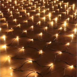 Rosnek LED-Lichternetz Solar Wasserdichte Mesh Lichterkette für Weihnachten Party Garten deko, 1.5*1.5M/3*2M, Solar Lichternetz Außen Inner mit 8 Modi