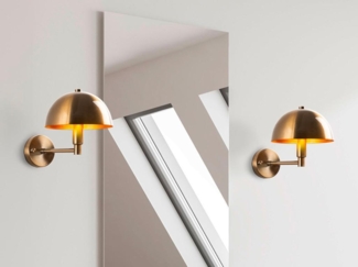 Vente-unique - Set 2 Wandleuchten Pilzform – Metall mit Messing-Optik – H 29 x D 20 cm – ELDO