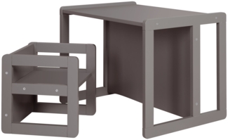 roba Kindersitzgruppe 3 in 1 - 1 Wendehocker & eine zum Tisch umwandelbarer Kinderbank - Anthrazit