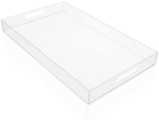 Kurtzy Organizer Acryl Serviertablett - 40 x 30 cm, Acryl Serviertablett für Getränke, Frühstück & Essen - L40 x B30 cm