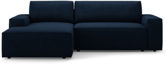 Micadoni Schlafsofa Jodie 3-Sitzer Boucle Dunkelblau Links