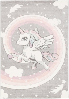Pergamon Kinderteppich Kinder Teppich Maui Kids Pastell Einhorn, Rechteckig, Höhe: 13 mm