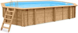 Interline Summer Holz Schwimmbad Bali Set 1 | Blau | 790x435x136 cm | Inkl. Sommerabdeckung