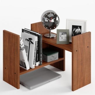 KOMTO Bücherregal Shelf K Tischregal Schreibtisch Aufsatzregal Desktop Regal Klein, Küchenregal Stehend für Arbeitsplatte 51-97 х 20 х 40 cm